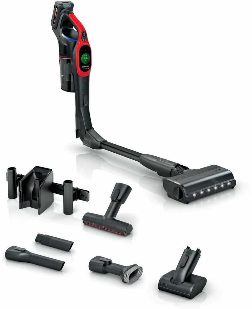 Dulkių siurblys Bosch BCS1041PET stick vacuum/electric broom Baterija Dry HEPA Bagless 0.4 L 23.5 W Juodas, Raudona 4 Ah