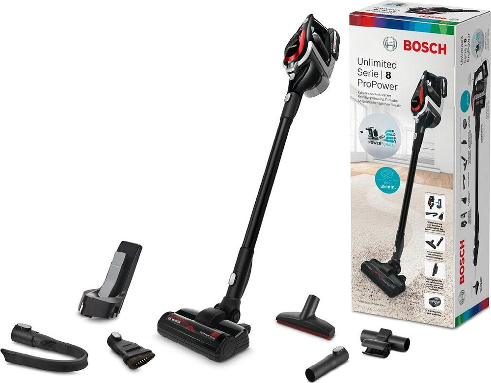 Įkraunamasis dulkių siurblys Bosch Serie | 8 Unlimited ProPower, Juodas