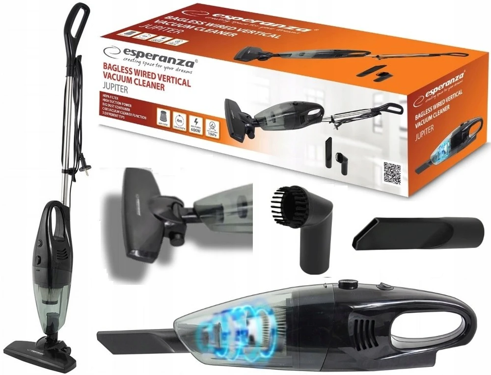 Esperanza EHV101K laidinis vertikalus dulkių siurblys 600W