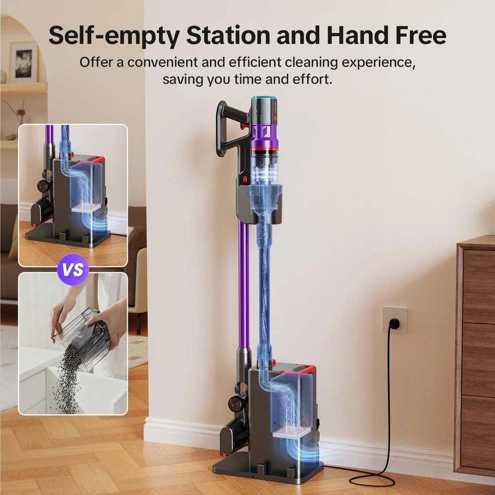 Dulkių siurblys vertikalus Lubluelu Cordless Vacuum Cleaner X1000 su 2.5L savaiminio ištuštinimo dulkių stotimi (10008591)