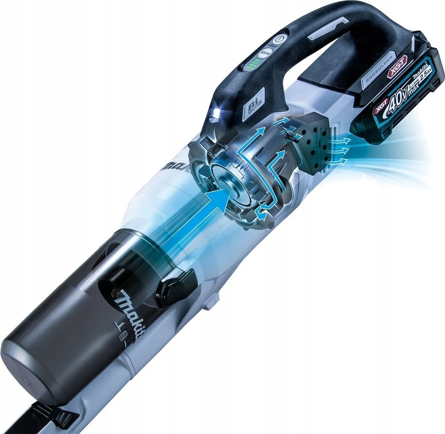 Makita CL003GZ10 Akumuliatorinis dulkių siurblys 40V XGT, 120W, cikloninis, Be akumuliatorių ir kroviklio! Balts (Pažeista pakuotė)