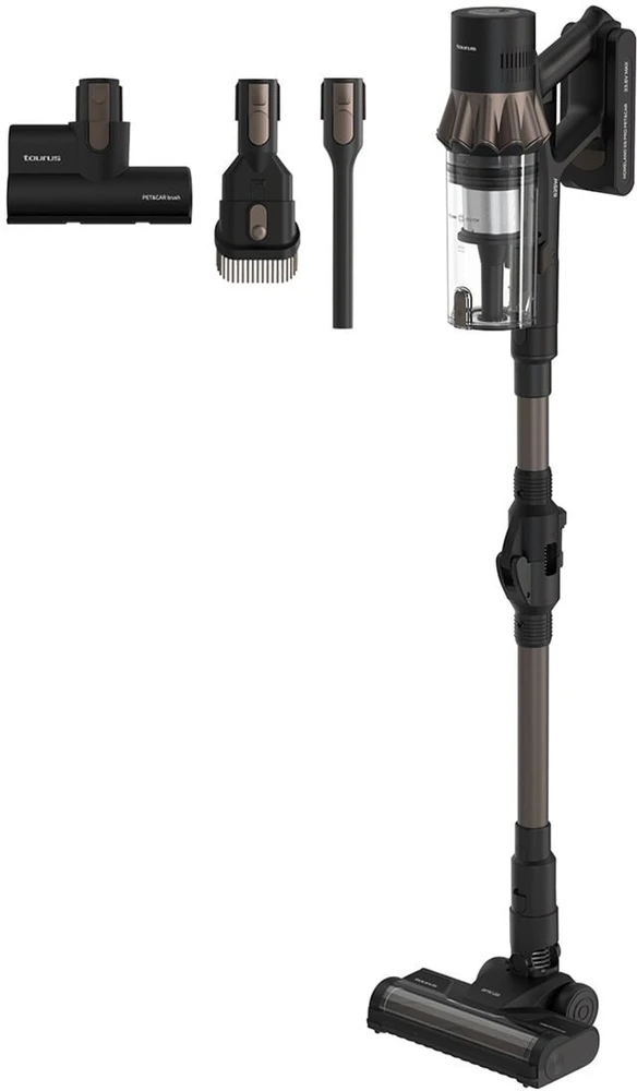 Taurus Homeland X9 Pro Pet & Car belaidis dulkių siurblys su HEPA filtru, be dulkių maišelio, 0,7 l, 615 W, juodas, rudas, 2,5 Ah