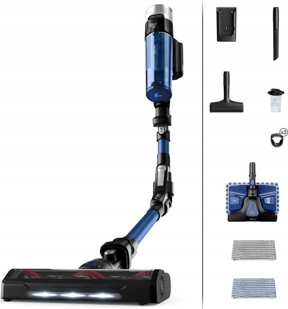 Dulkių siurblys su plovimo funkcija Tefal X-Force Flex 9.60 Aqua (TY20C4WO), Mėlynas