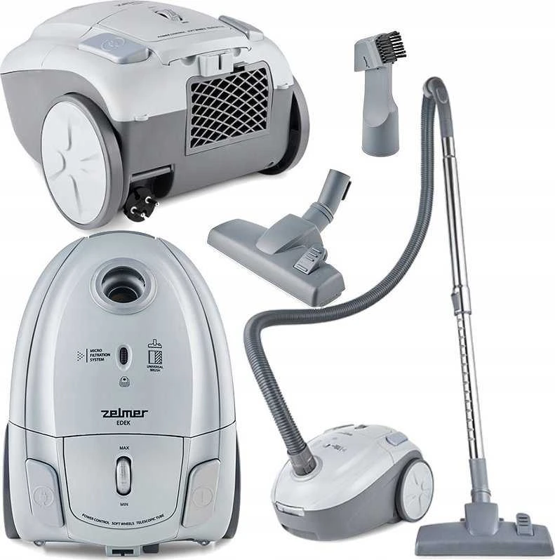 Zelmer Dulkių Siurblys - Edek ZVC251 800W Su Maišeliu Baltas Pilkas