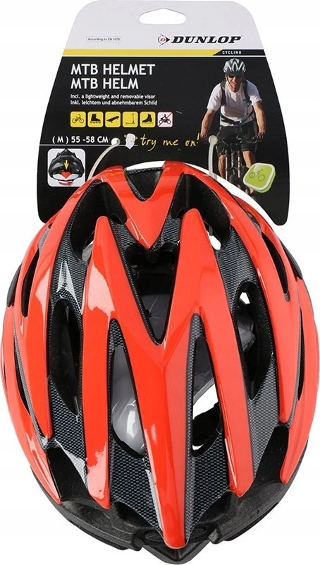 Dunlop Dunlop - Dviratininko šalmas regulowany MTB dydis M 55-58 cm (raudona-juoda)