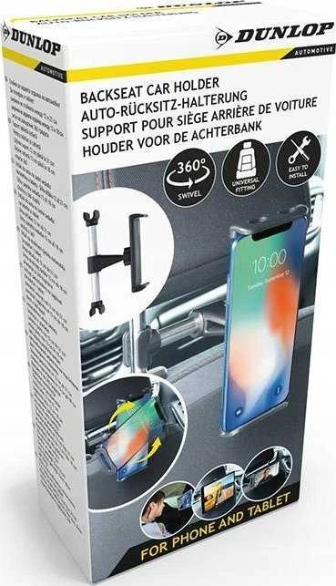 Dunlop - Laikiklis automobilinis ir zagłówek na smartfon / planšetinis kompiuteris 12-21 cm