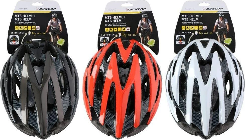 Reguliuojamas baltas dviračio šalmas Dunlop L