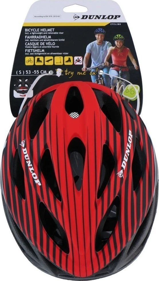 KASK ROWEROWY REGULOWANY Raudonas DUNLOP R.M