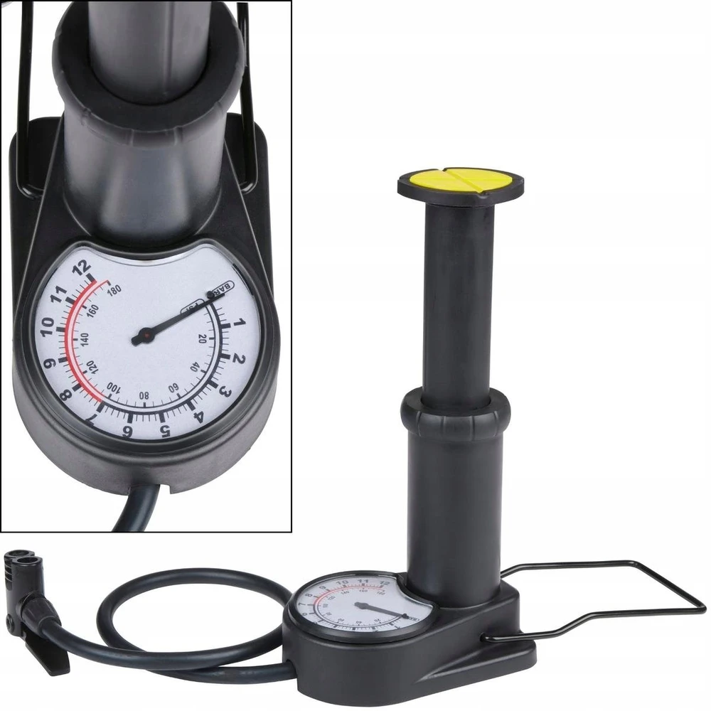 MINI KOJINĖ DVIRAČIO POMPA SU MANOMETRU 180 PSI 2 ADAPTERIAI ADATA DUNLOP 480862