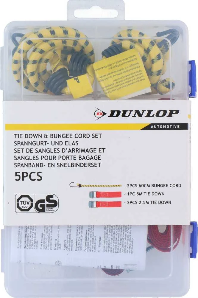 tvirtinimo diržai su tempikliu ir guma, 5 vnt. dunlop