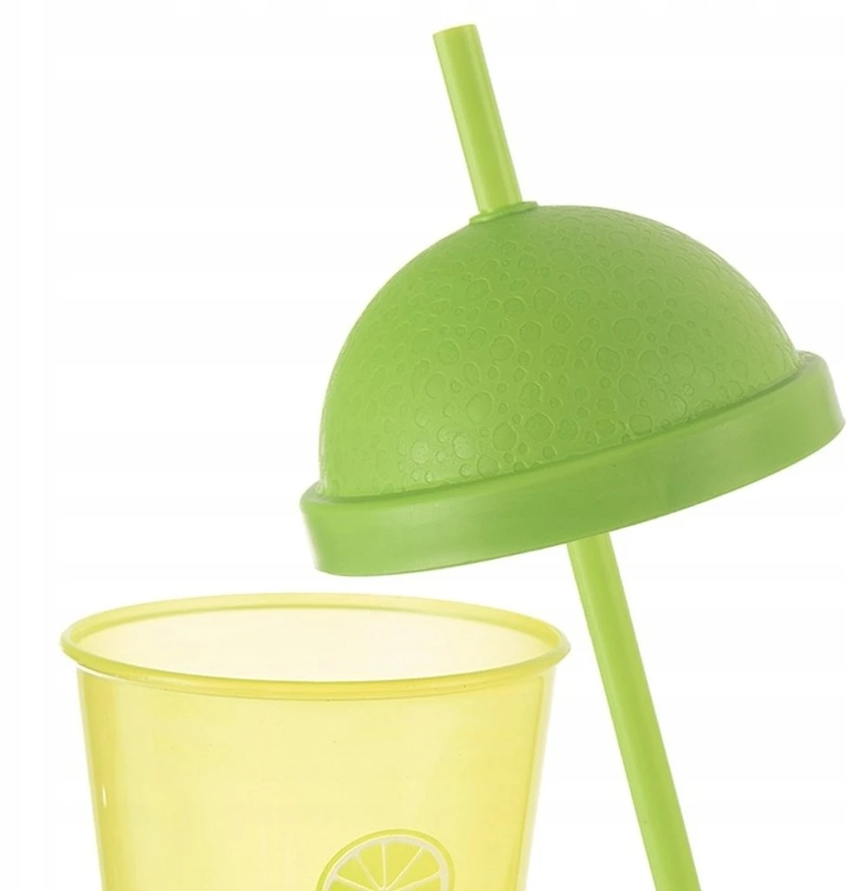 Duo Gift Orion Plastikinis puodelis su dangteliu ir šiaudeliu 450 ml, žalias