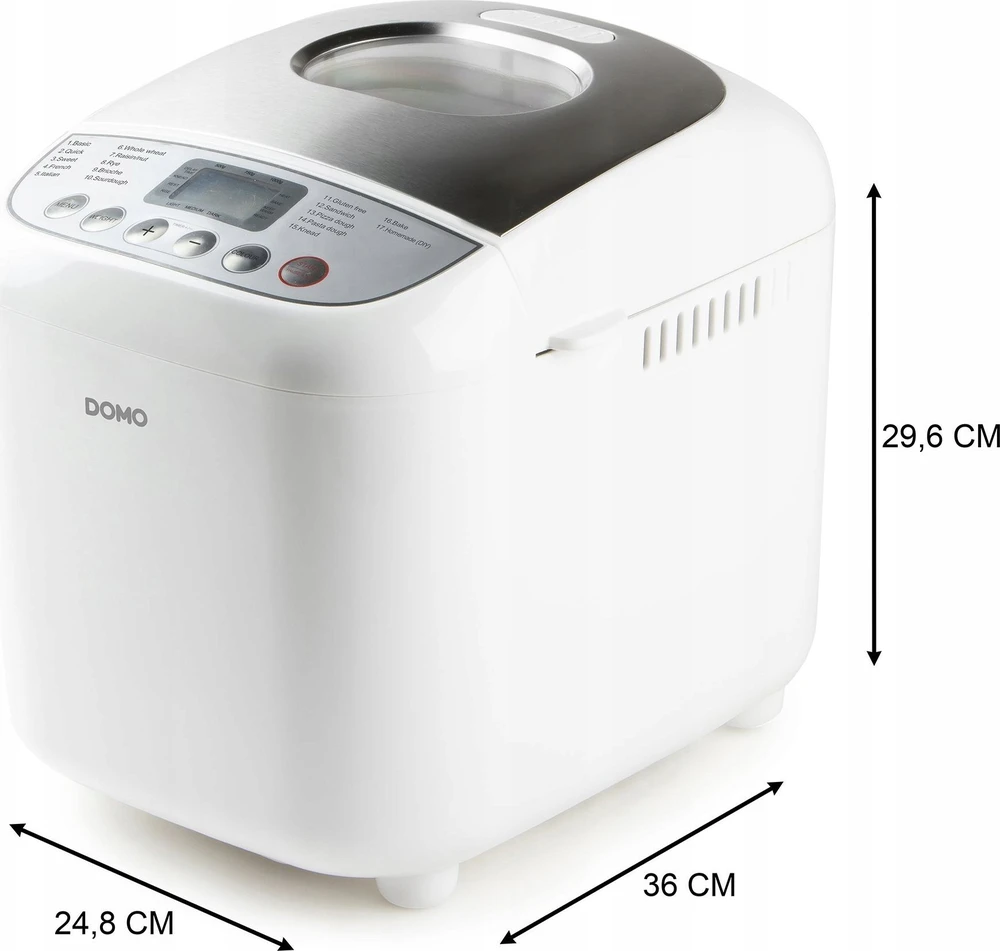 Duonkepė Domo B3976 Duonos kepimo mašina, 600 W, balta, 541D499