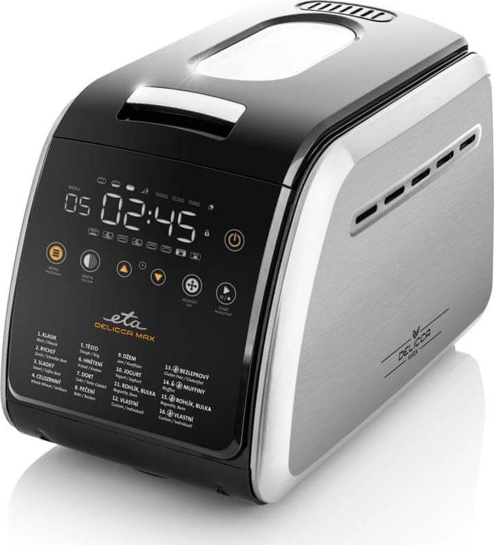 Virtuvinės svarstyklės ETA | Bread maker | Delicca II ETA714990030 | Power 850 W | Number of programs 12 | Ekranas Yes | Juodas/Nerūdijantis plienas
