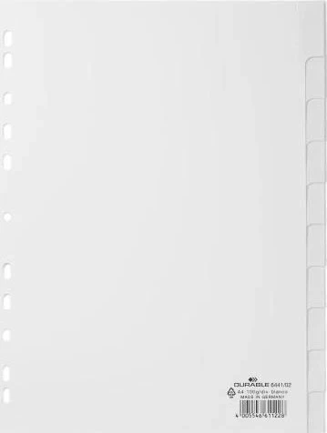Laikiklis Durable DURABLE Blanko-Register PP blanko Taben 10-teilig grau