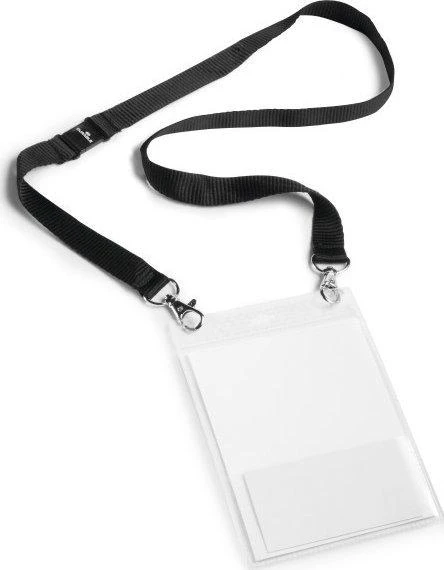 Laikiklis Durable DURABLE Event-Namensschild A6 mit Textilband Duo 10 St schw