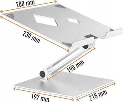 Durable Patvarus nešiojamo kompiuterio STAND RISE sidabrinis 505023