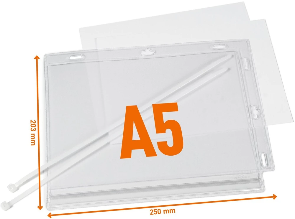Plakatas Durable Patvarus drėgmei atsparus kišeninis segtuvas, A5, su spaustuku