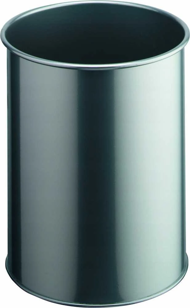 Durable DURABLE Papierkorb Metall rund 15 Liter Metallic sidabrinis