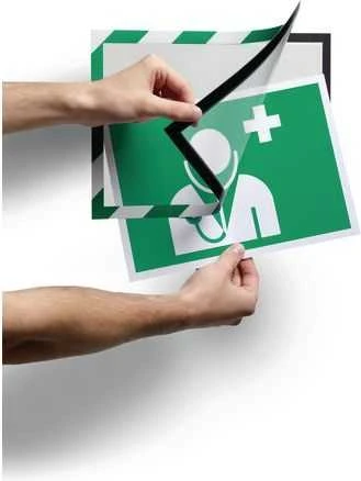 Plakatas Durable Patvarus DURAFRAME SECURITY lipnus rėmas žalia-balta A4, 2 vnt (DUR941)