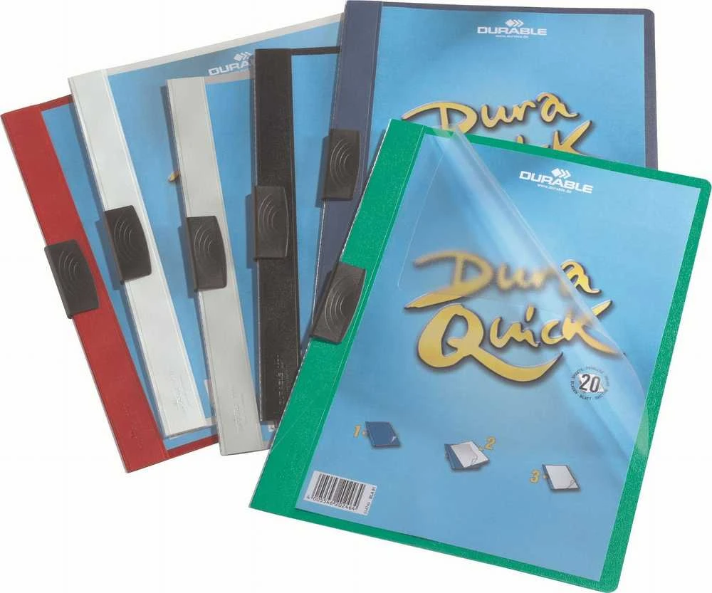 Durable Folder su klipsem Duraquick 1-20 kartek balta