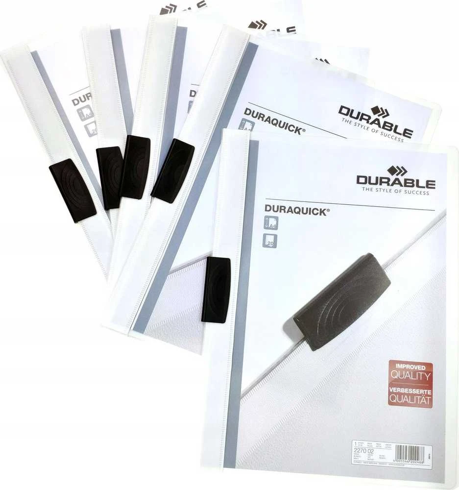 Durable Folder su klipsem Duraquick 1-20 kartek balta