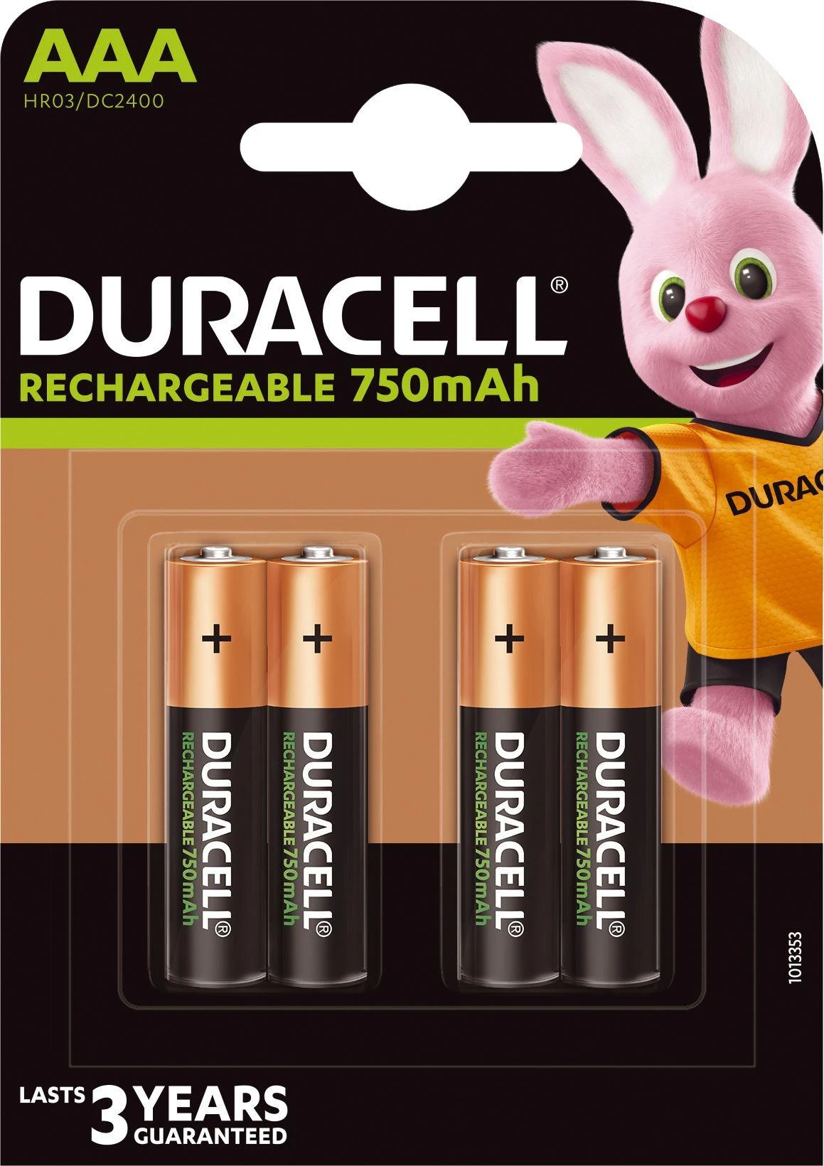 Duracell AAA 750mAh įkraunamos baterijos pakuotė
