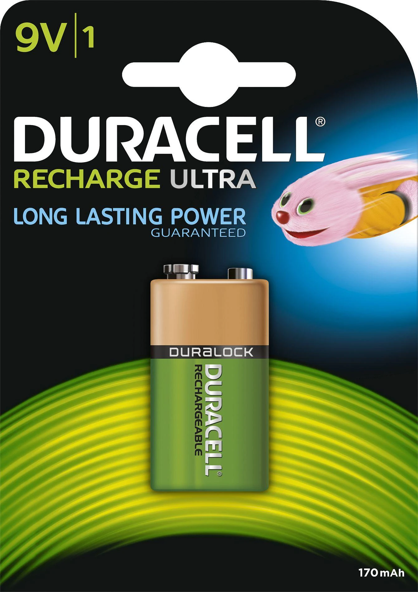Akumuliatorius - Duracell 9V Įkraunamas 170 mAh 400 Ciklų