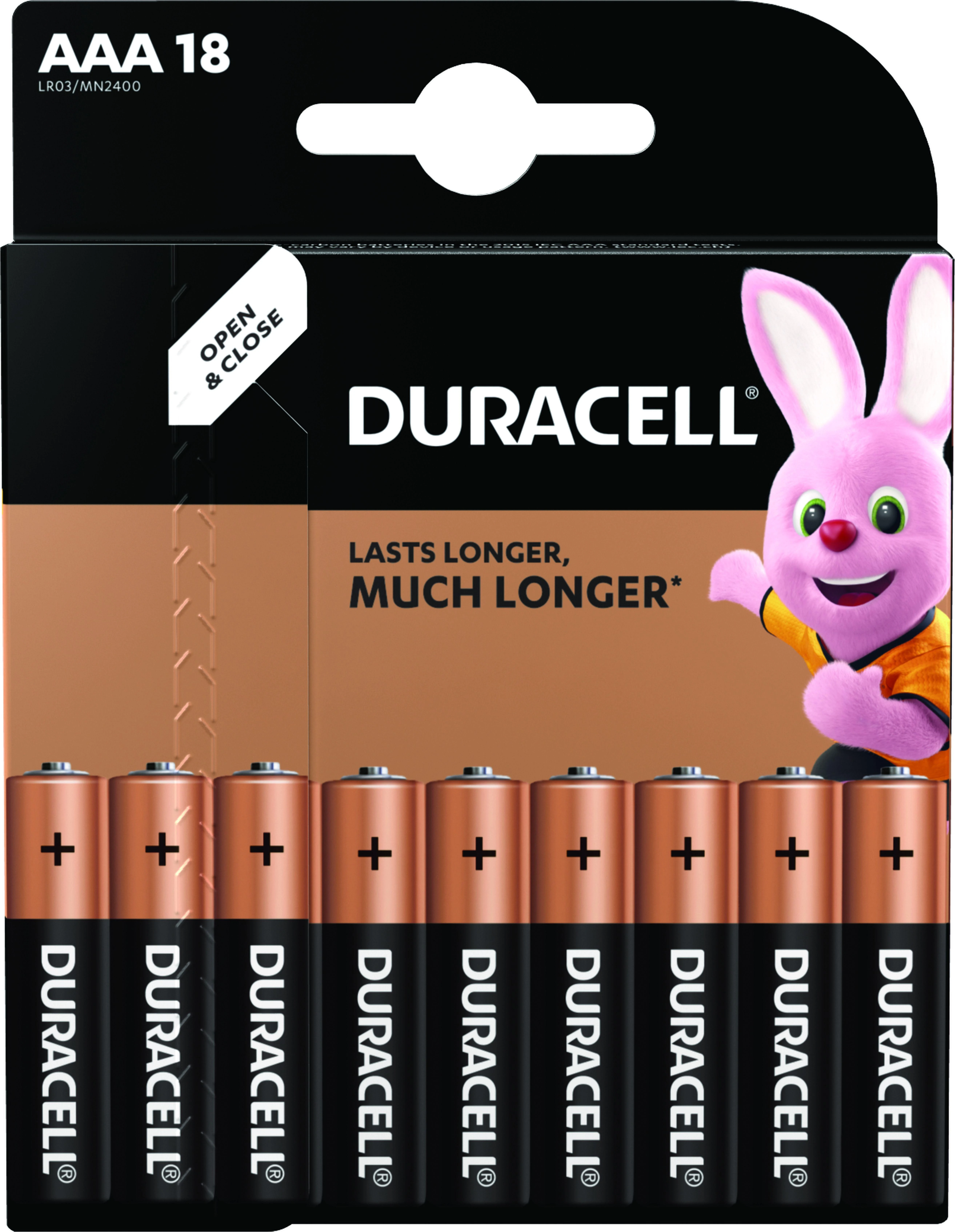 Duracell AAA baterijų pakuotė su zuikiu