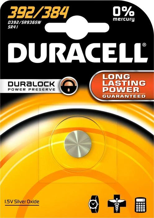 Duracell 392/384 buitinė baterija Vienkartinė baterija Sidabro oksidas (S)