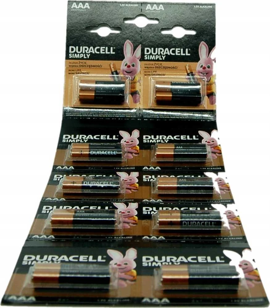 Duracell AAA baterijos, 20 vienetų pakuotė