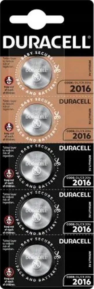 Duracell CR2016 3V ličio elementai, 5 vnt. pakuotė