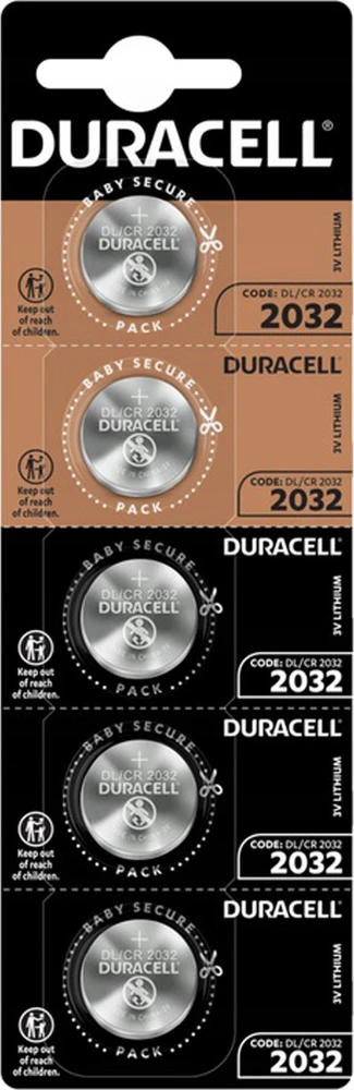 Duracell CR2032 ličio baterijos, 5 vnt. pakuotė