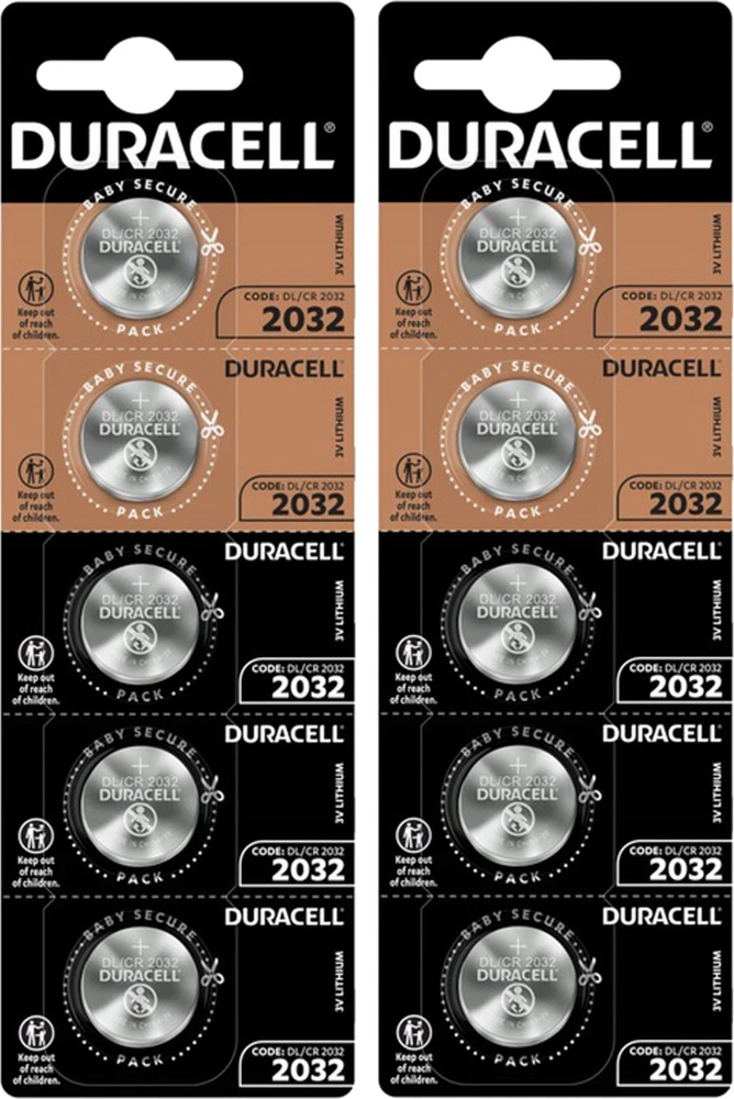 Bateria litowa, CR2032, CR2032, Duracell, lizdinė plokštelė, 5 pakuotės, 42444