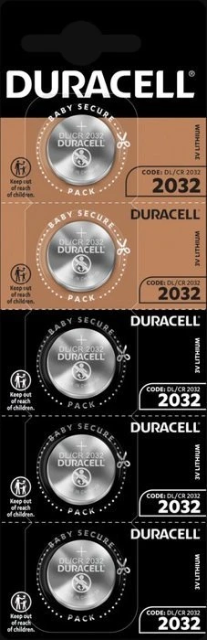 Bateria litowa, CR2032, CR2032, Duracell, lizdinė plokštelė, 5 pakuotės, 42444
