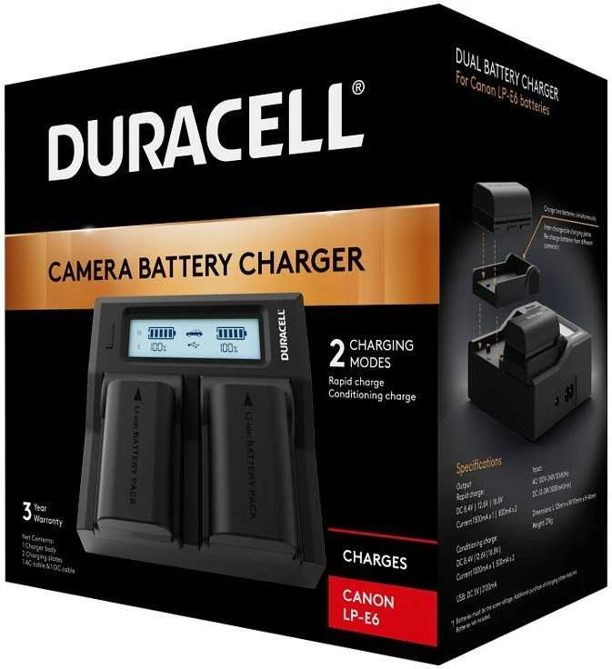 Duracell Duracell Dual Charger DR9943 / LP-E6 fotoaparato įkrovikliui