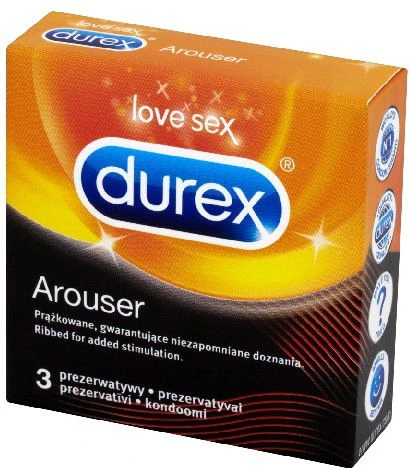 DUREX_Arouser briaunoti prezervatyvai, 3 vnt.