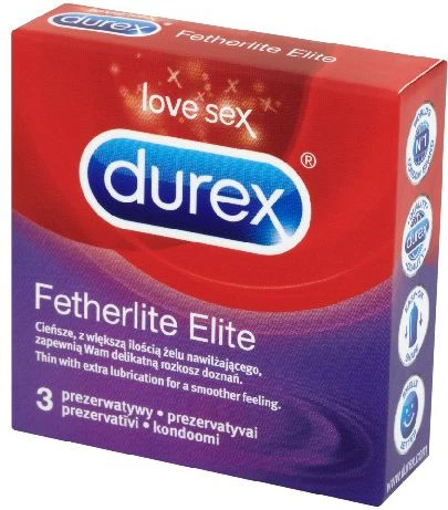 Durex Fetherlite Elite prezervatyvai 3 vnt itin ploni