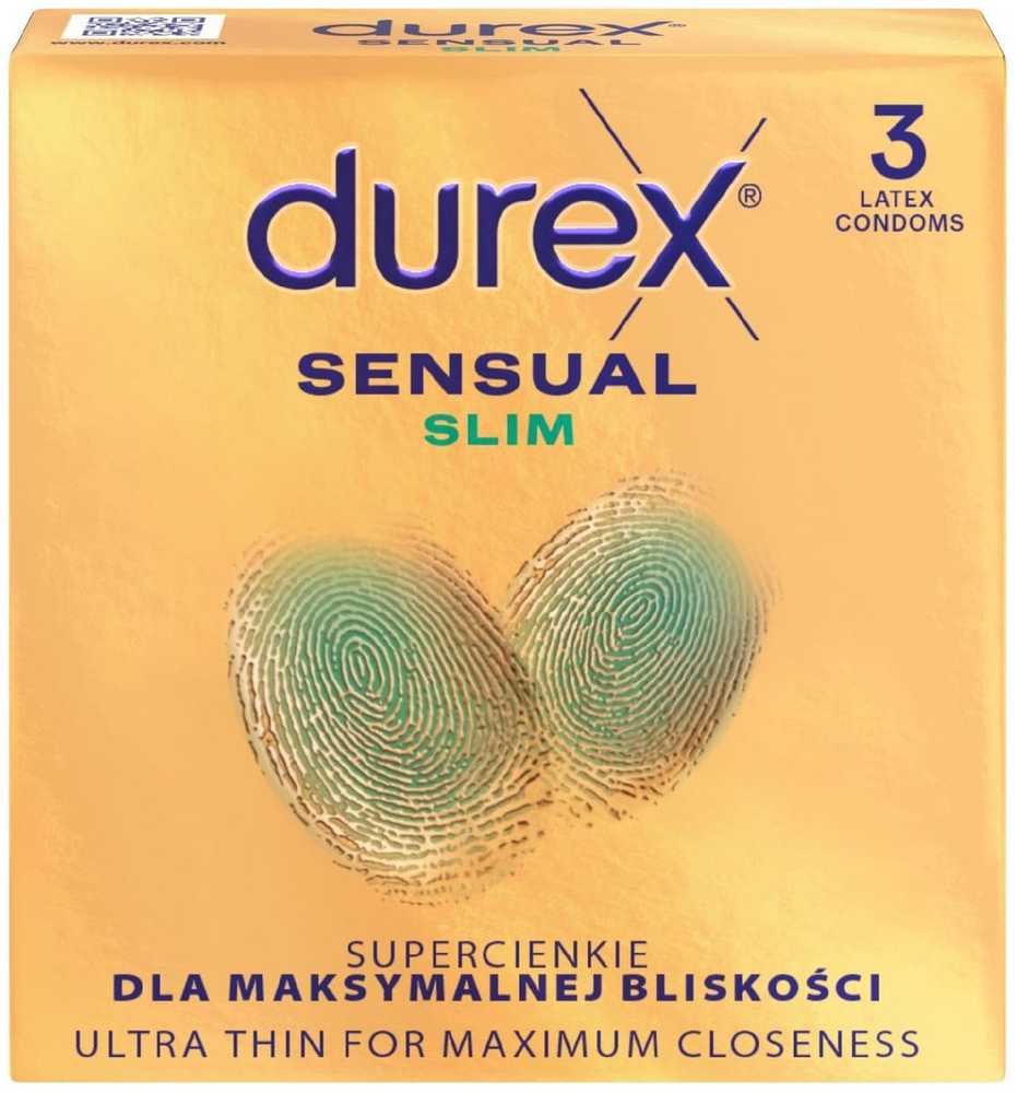 Durex Sensual Slim latekso prezervatyvai 3 vnt