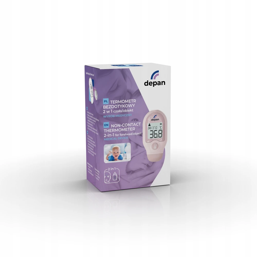 „Duronic Mini 2-in-1“ bekontakčio kaktos/objekto termometro modelis DET-3022, rožinis