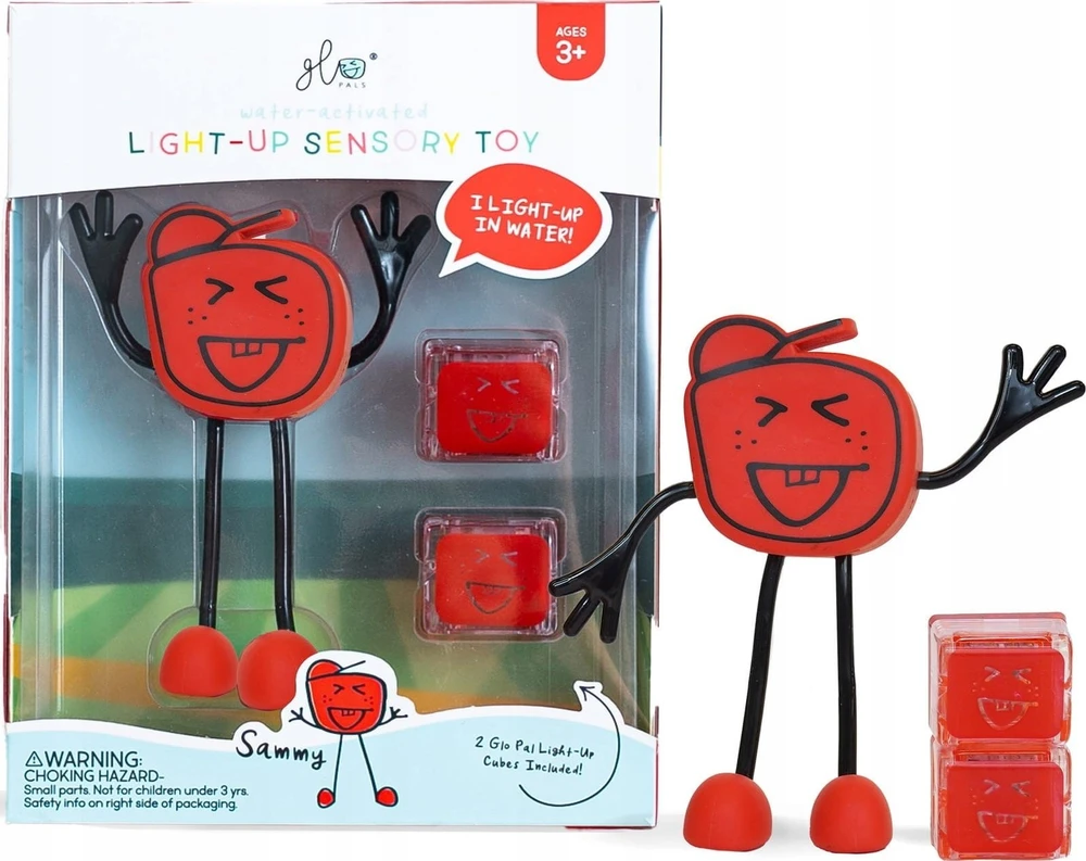 Duronic Glo Pals, Sammy vonios personažas - rinkinys su dviem sensoriniais kubeliais, kurie šviečia vandenyje