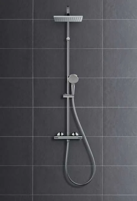 Termostatinė dušo sistema Hansgrohe Vernis Shape 230 1 Jet 26286670, juoda matinė