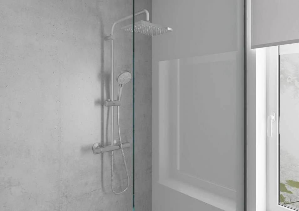 Termostatinė dušo sistema Hansgrohe Vernis Shape 230 1 Jet 26286670, juoda matinė