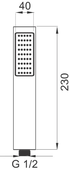 1 funkcinė chromuota dušo galvutė Ferro Modern (S115)