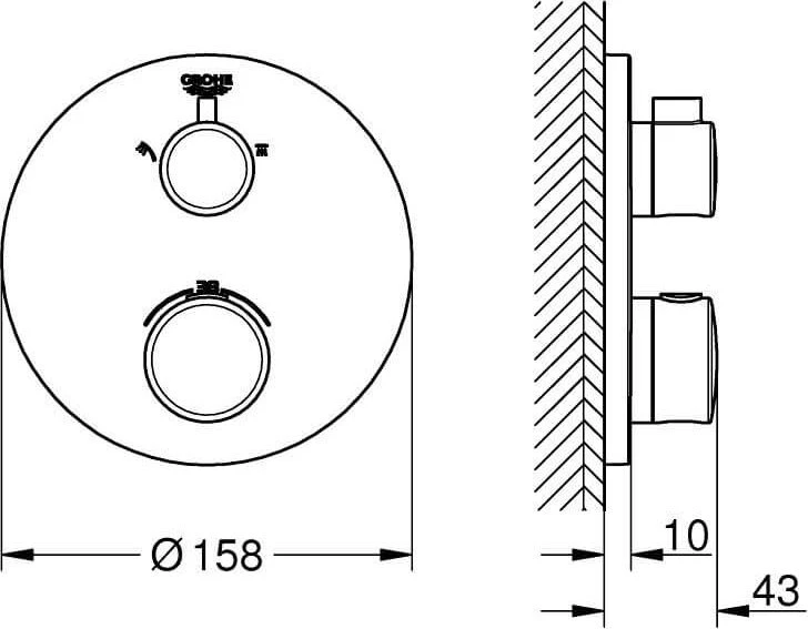 Dušo baterija Grohe Grohtherm SmartControl chromas (24076000)