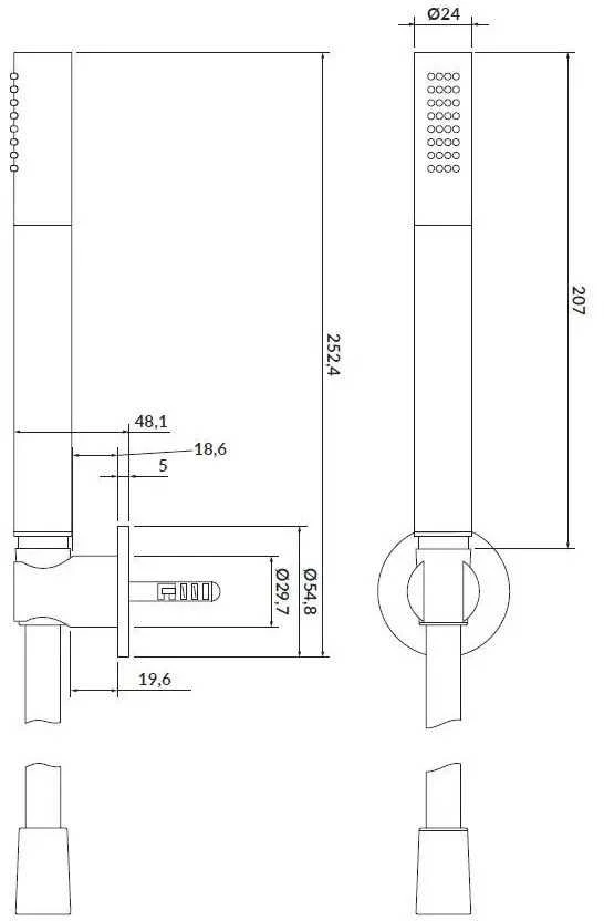 Dušo komplektas Cersanit S951-398 DUŠO RINKINYS INVERTO POINT HANDLE CHROM // N.00.INVERTO