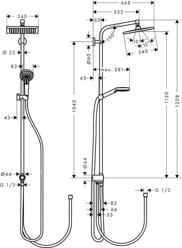 Dušo komplektas Hansgrohe Crometta E 27289000