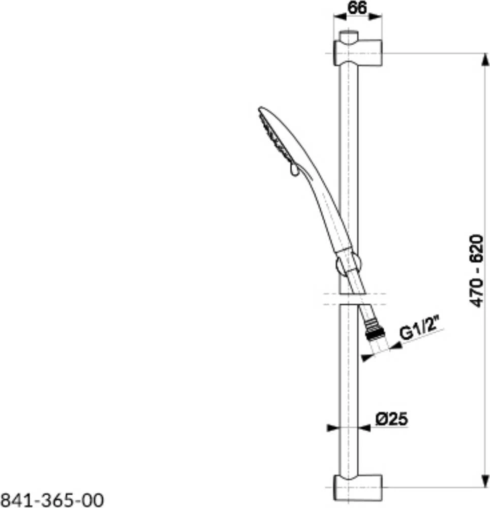 Dušo komplektas KFA 841-365-00 SLIDING SHOWER MOZA CHROME