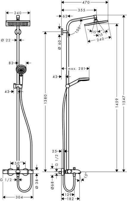 Hansgrohe Crometta E 240 1jet, 27298000