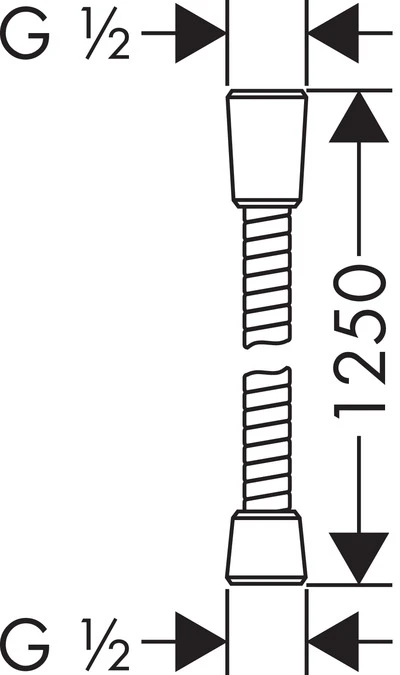 Hansgrohe dušo kabelis Sensoflex, 1250 mm, chromas