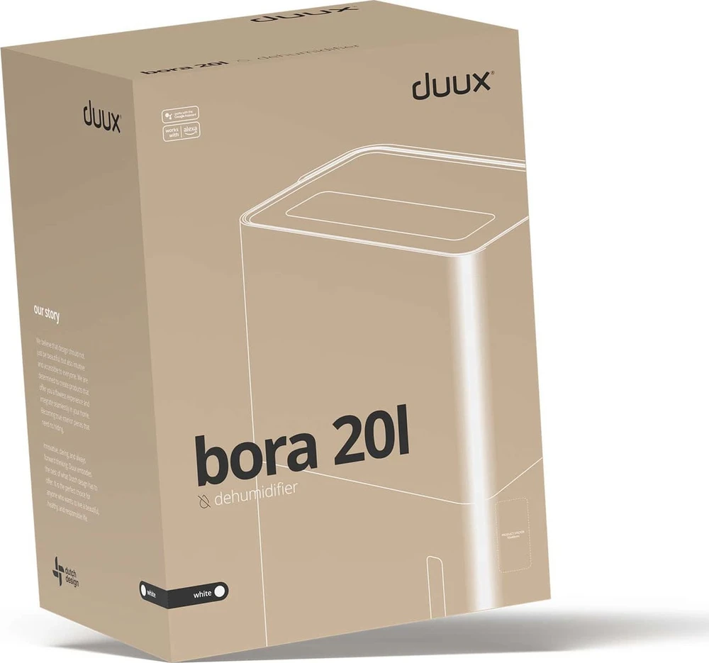 Oro sausintuvas Duux Bora | Tinka kambariams iki 40 m² | Vanduo bako talpa 4 L | Baltas